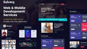 Solvero - Web & Mobile Development Service Elementor Template Kit