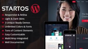 Startos v1.5.0 Modern App Landing Page WordPress Theme