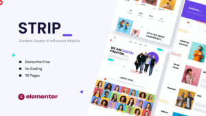 Strip - Content Creator & Influencer Elementor Template Kit