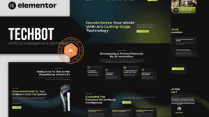 Techbot – Artificial Intelligence & Technology Services Elementor Template Kit