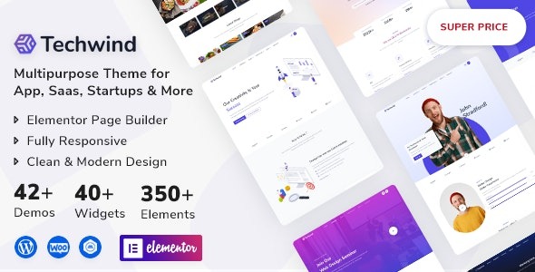 Techwind v1.0.6 Multipurpose Landing WordPress Theme