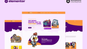 Tflat NFT Portfolio Elementor Pro Full Site Template Kit