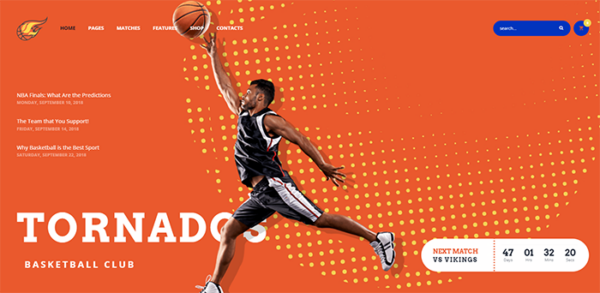 Tornados (v2.0.0) Basketball NBA Team WordPress Theme