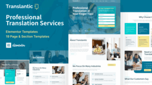 Translantic - Translation Service Agency Elementor Template Kit