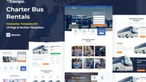 Transpo - Charter Bus Rental Company WordPress Elementor Template Kit
