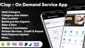 UClap v1.3 On Demand Home Service App | UrbanClap Clone | Android App with Interactive Admin Panel