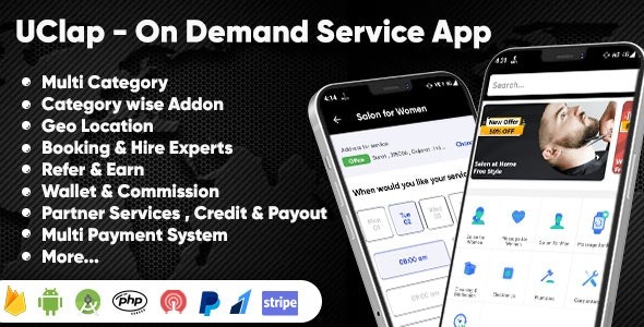 UClap v1.3 On Demand Home Service App | UrbanClap Clone | Android App with Interactive Admin Panel