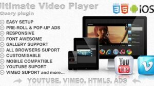v.7.0.9 Ultimate Player with YouTube, Vimeo, Ads WP Plugin