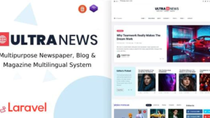 UltraNews (v4.0.0) Laravel Newspaper, Blog and Magazine Multilingual System [Activated]