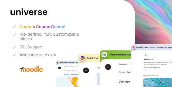 Universe (v1.1) Premium Moodle Theme with Custom Course Branding
