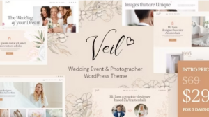 Veil (v1.9.0) Wedding Event & Photographer WordPress Theme
