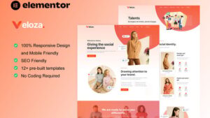 Veloza - Influencer & Talent Agency Elementor Template Kit