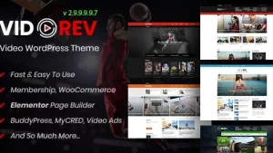 VidoRev (v2.9.9.9.9.9.7) Video WordPress Theme (Activated)