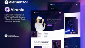Vironic – Augmented & Virtual Reality Services Elementor Template Kit
