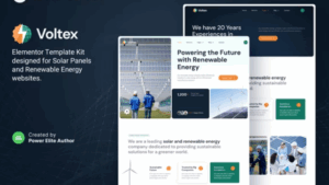 Voltex – Solar Panels & Renewable Energy Company Elementor Template Kit