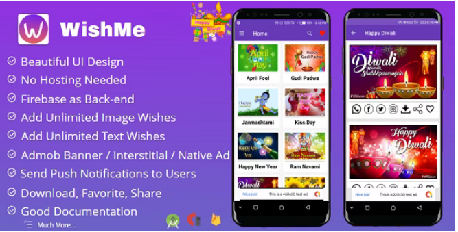 WishMe v1.5 Festival Wishes Android App With Firebase Back-end