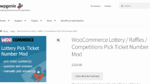 WooCommerce Lottery / Raffles / Competitions Pick Ticket Number Mod v2.4.6 (Activated)