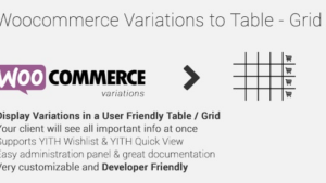 Woocommerce Variations to Table - Grid v1.5.6