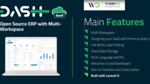 WorkDo Dash SaaS (v6.3) Open Source ERP with Multi-Workspace (Activated)