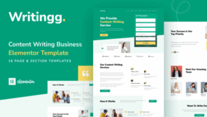 Writingg - Content Copywriting Services Elementor Template Kit