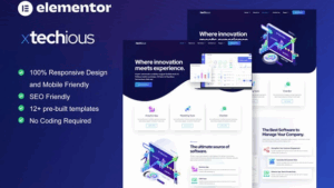 Xtechious - Saas & Digital Tech Company Elementor Template Kit