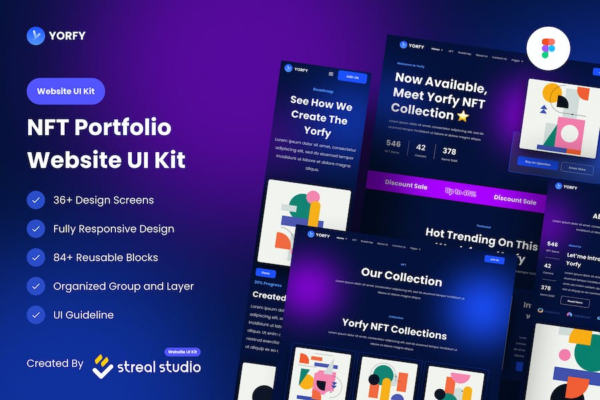 Yorfy NFT Portfolio Website UI Kit