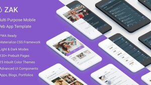 Zak v1.1 Multi Purpose Mobile Web App template (PWA)