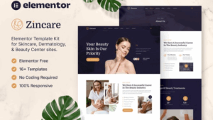 Zincare – Skincare & Dermatology Elementor Template Kit