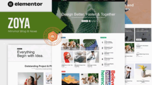 Zoya - Minimal Blog Elementor Template Kit