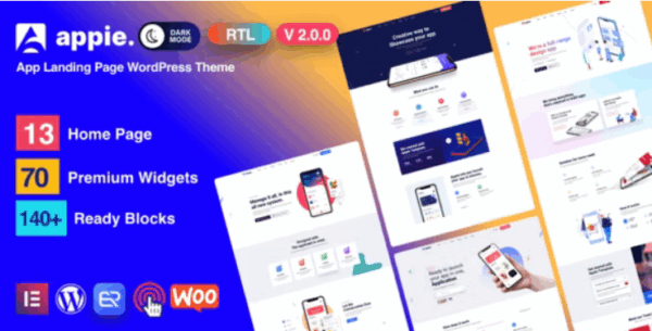 [Activated] Appie (v4.0.0) App Landing Page WordPress Theme