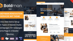 Boldman (v7.5) Handyman Renovation Services WordPress Theme + RTL