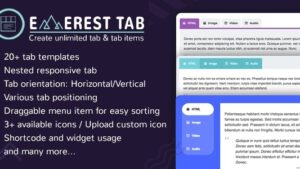 Everest Tab v1.1.9 Responsive Tab Plugin For WordPress