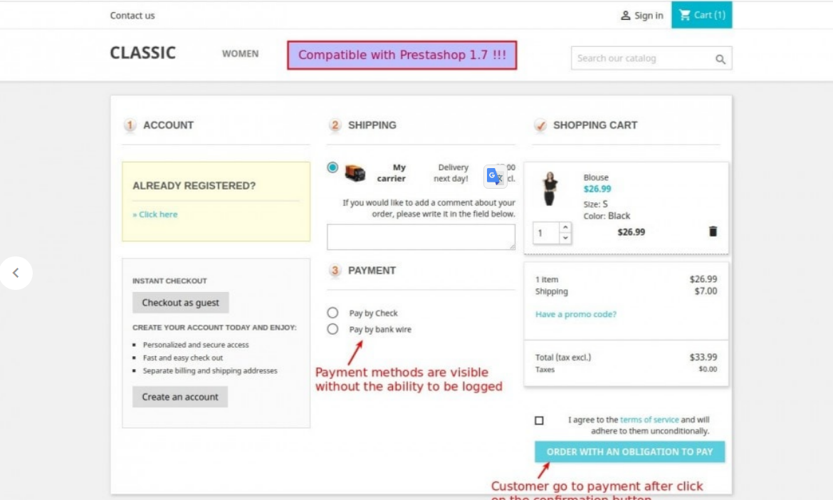 PrestaShop One Page Checkout - Responsive Module v2.1.6