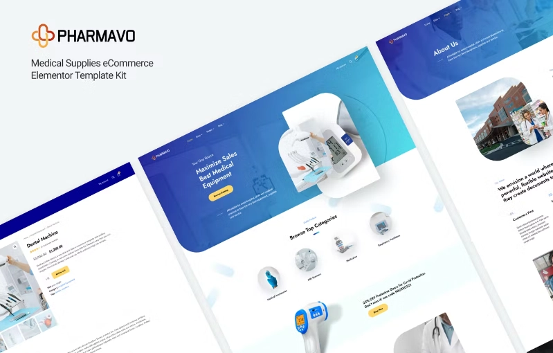 Pharmavo – 医疗用品电商Elementor模板套件