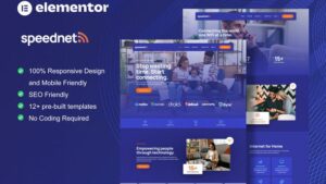 SpeedNet - Broadband & Internet Service Provider Elementor Template Kit