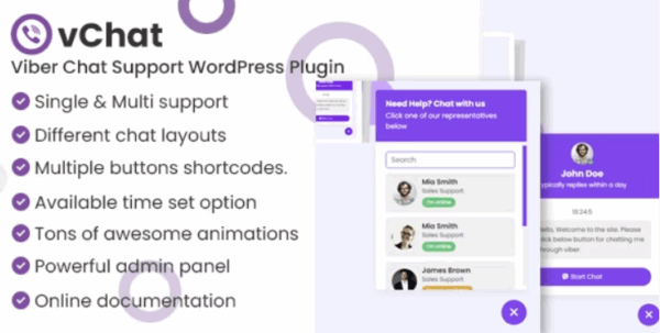 vChat v1.3.4 - Viber Chat Support WordPress Plugin
