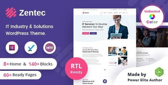 Zentec v2.2.0 IT Solutions Company WordPress Theme + RTL