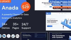 Anada (v2.5) Data Science & Analytics Saas WordPress Theme