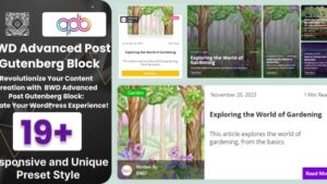 BWD Advanced Blog Post Block Plugin For Gutenberg v1.0