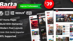Barta (v2.0.5) News & Magazine WordPress Theme