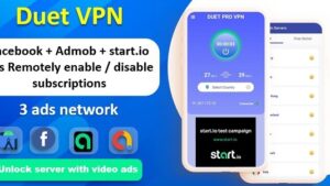 Duet Pro VPN App (v8.0) Secure VPN App & Fast VPN | Subscription | StartApp Ads | Facebook & Admob Ads