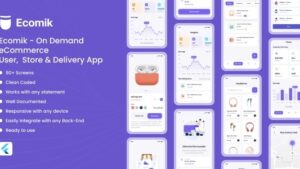 Ecomik (v1.0) Ecommerce Flutter App Template for User, Store and Delivery