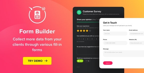 Form Builder (v1.5.1) WordPress Form plugin by Elfsight