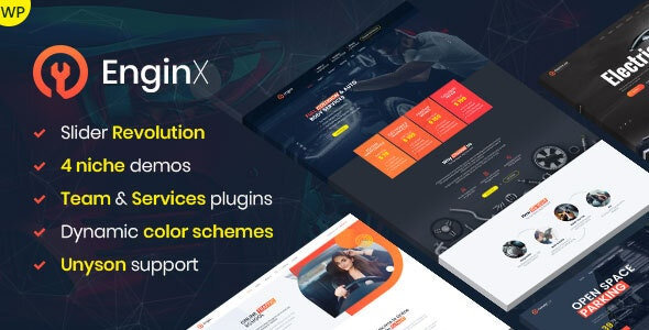 EnginX (v1.4.0) Auto Repair Service WordPress Theme