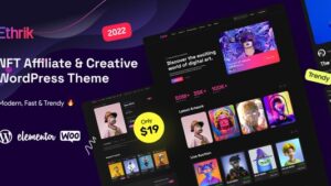 Ethrik (v2.2) Creative & NFT Affiliate WordPress Theme