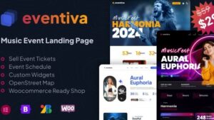Eventiva (v1.2.0) Music & Bands Events Landing Page WordPress Theme
