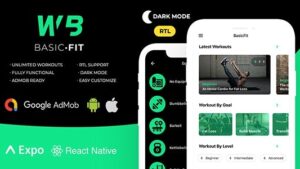 FitBasic (v3.0.0) Complete React Native Fitness App + Multi-Language + RTL Support