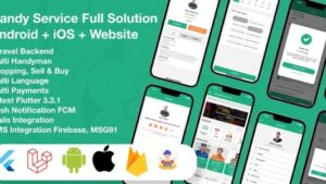 Flutter Handy service (v5.0) On-Demand Home Services & Shopping Android+iOS+Website Full Solution Laravel