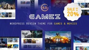 Gamez (v4.3.4) Best WordPress Review Theme For Games, Movies And Music