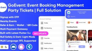 GoEvent (v1.2) Event Booking Management | Event Planner | Ticket Booking | Flutter Full Solution App